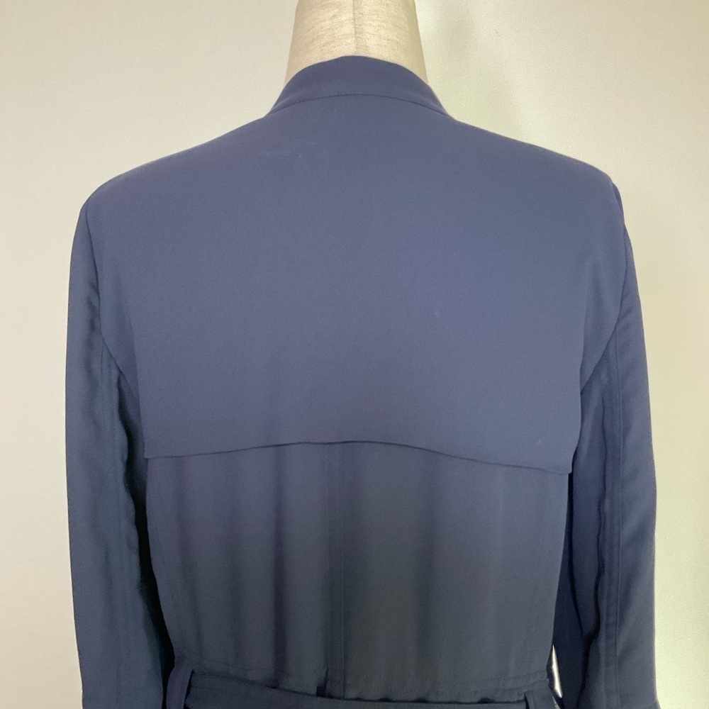 Babaton Quincy Belted Trench Coat Flowy with Pockets in Navy XXSmall - Picture 12 of 15